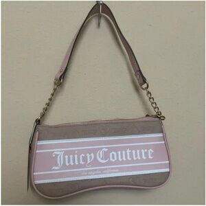 Juicy Couture Blush Pink Logo Shoulder Bag with Gold Accents